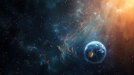 Obraz premium Future Background of Earth Day: Searching for the Light of Hope on the New Journey of Environmental Protection