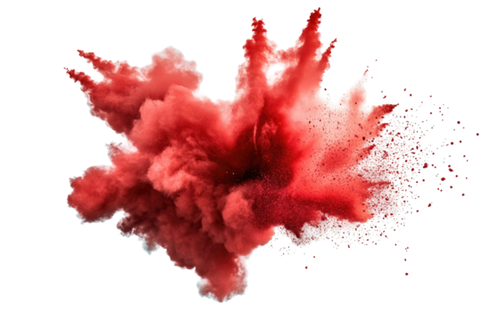 red paint splashes on transparent background