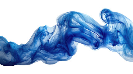 Naklejka premium Smooth blue smoke swirls in a light, watery flow against a white backdrop