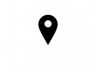 black location pin map pointer icon isolated on white background
