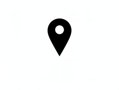 black location pin map pointer icon isolated on white background