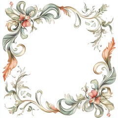 Ornate floral frame design