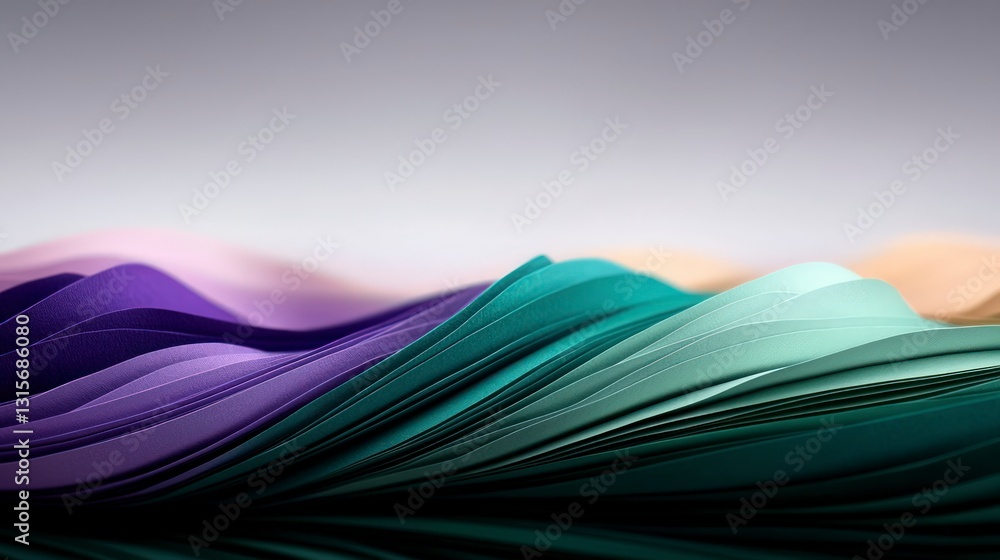 Poster abstract colorful paper waves gradient texture background
