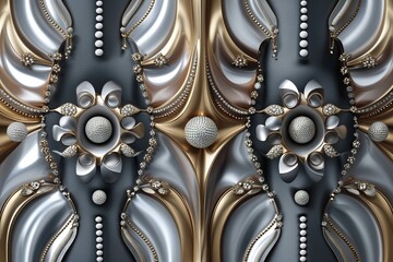 Elegant Silver Dot Motifs in Contemporary Pattern Design