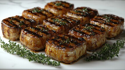 Grilled Pork Chops, Gourmet Presentation
