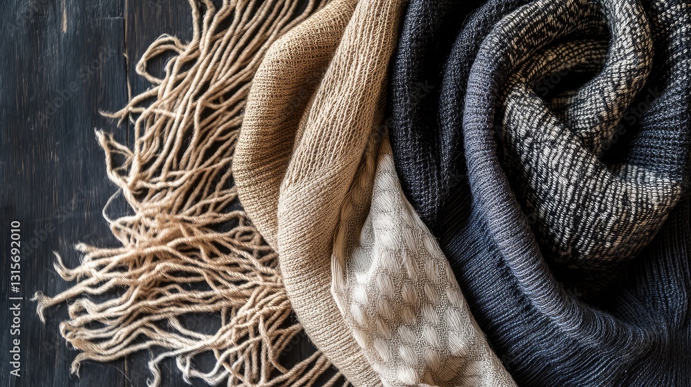 Poster a beautifully woven fabric with intricate threads, symbolizing teamwork and unity.