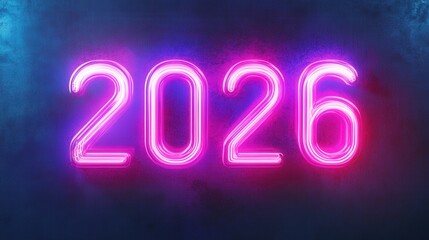 A neon-inspired "2026" text with a vintage laser glow, animated in an endless loop. 