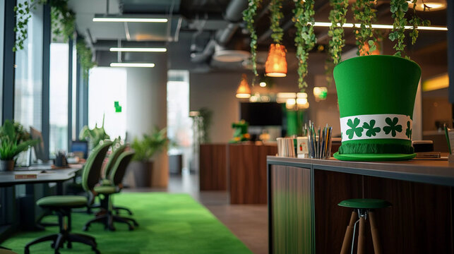 Zoom Background with St. Patrick's Day decorations