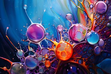 Fototapeta premium abstract colorful background with bubbles