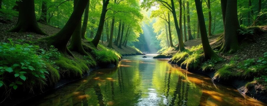 Puentes de roble flotantes en medio del bosque, naturaleza, roble, foresta