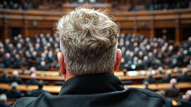 Convocation of lawmakers deliberating critical issues in a legislative assembly hall