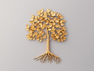 Vibrant tree with golden bond certificates as leaves and roots made of currency, longterm bonds, growth and foundational investments