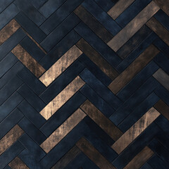 Dark blue and brown herringbone wood pattern.