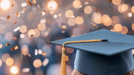 Graduation Cap  Confetti  Celebration  Academic Achievement  Success  Festive  Joyful  Dip