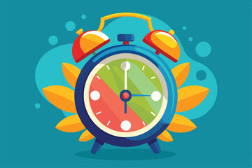 This clock features vibrant colors and a unique design, promoting a balance between relaxation and work time, Relax work with alarm