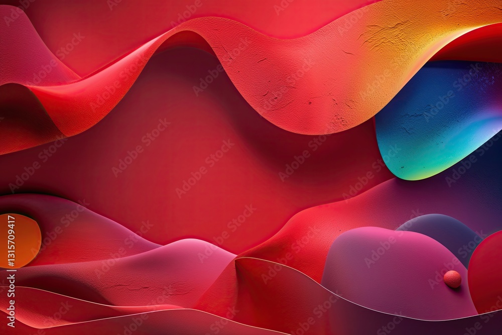 Aufkleber vibrant abstract red background with gradient texture and colorful design elements