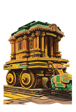 Hampi Stone Chariot vector