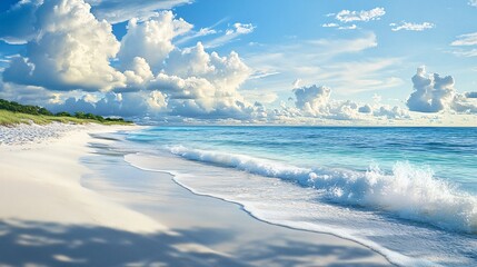 Obraz premium Peaceful Serene Beach Scene Inviting Introspection and Connection