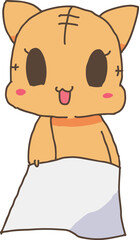 何かを提出する猫