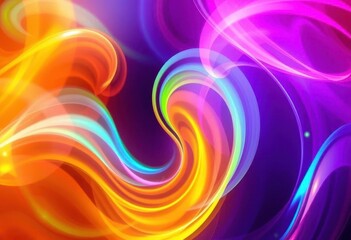 Obraz premium Abstract swirling vibrant light waves, dynamic energy flow, visual, design