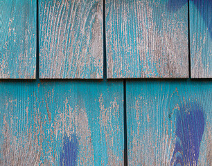 Wood shingles with paint splatter