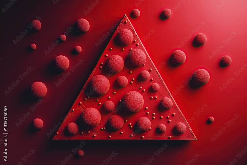 Aufkleber dynamic red triangular background featuring connected dots for enhanced communication and molecular 