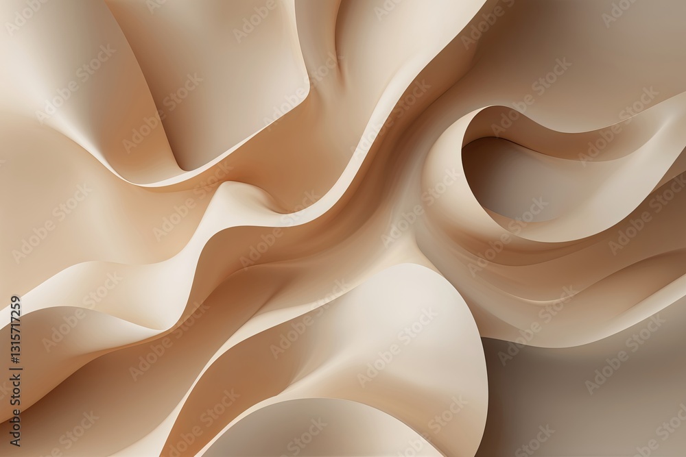 Aufkleber modern beige abstract background with smooth gradient shapes and fluid design