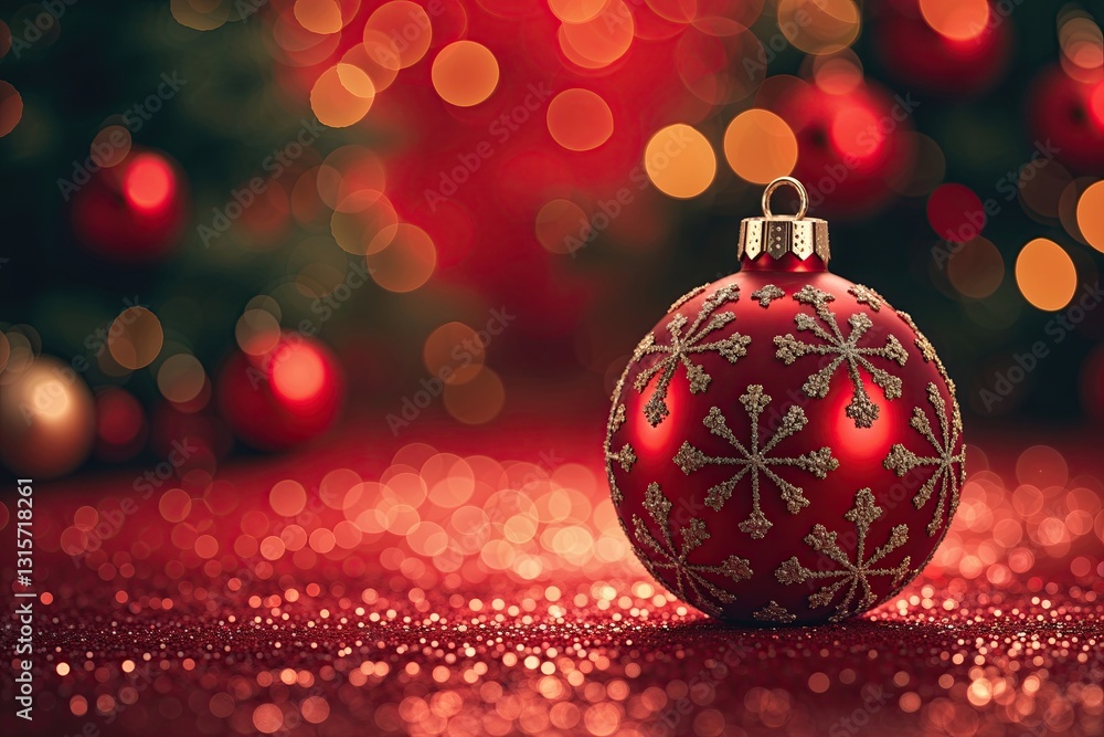 Poster vibrant christmas imagery with ruby red illumination and gentle bokeh background