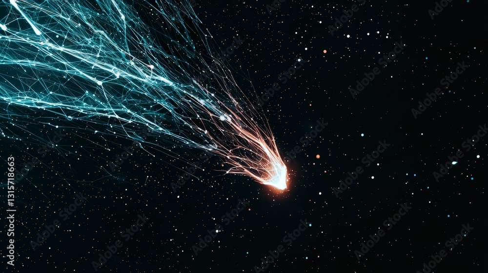 Poster ai data stream abstract cosmic network digital art futuristic design
