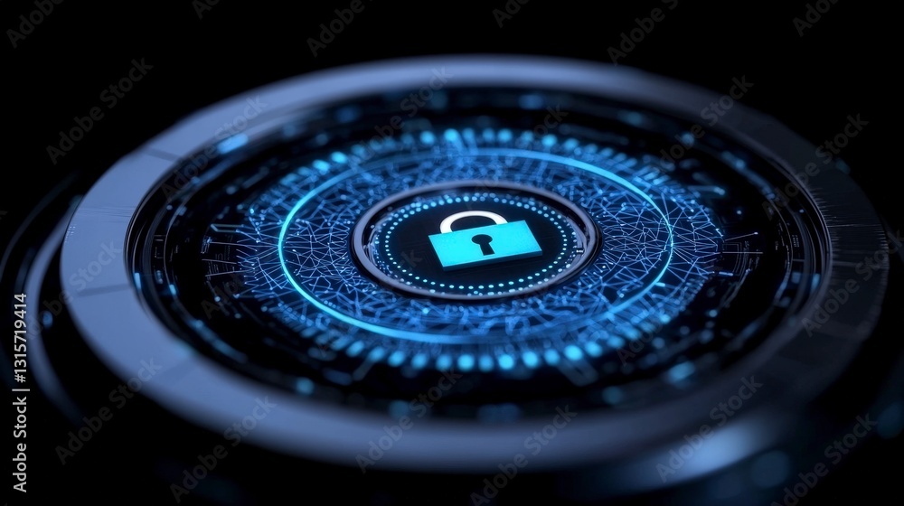 Poster cyber security digital shield data protection network security privacy