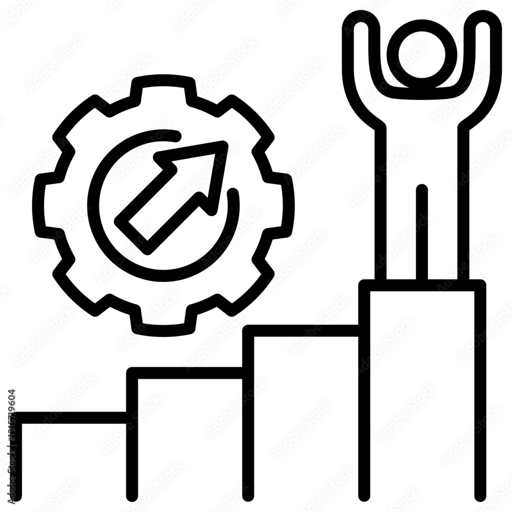 Poster development line icon