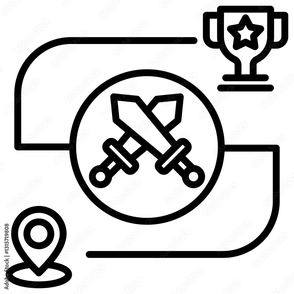 Poster challenge line icon