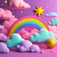 rainbow and clouds
