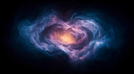 Obraz premium AI Generated Abstract Art Swirling Nebula Cosmic Clouds Galaxy Background