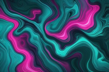 Obraz premium Neon Teal Abstract Canvas Artwork for Contemporary Home Decor