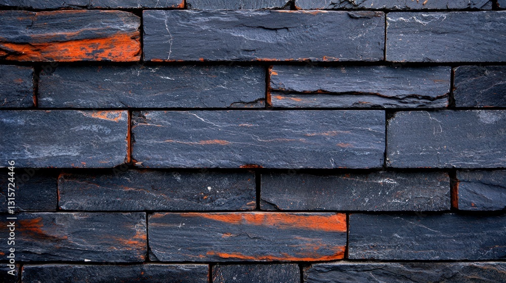 Poster dark slate stone wall texture background rustic masonry architecture