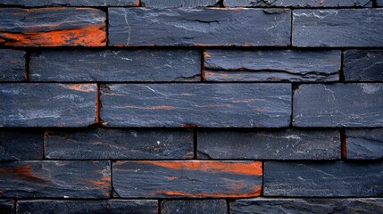 Dark Slate Stone Wall Texture Background  Rustic  Masonry  Architecture