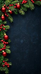 Festive Christmas border for dark background.