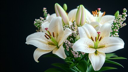 Elegant Lilies Bouquet Studio Shot