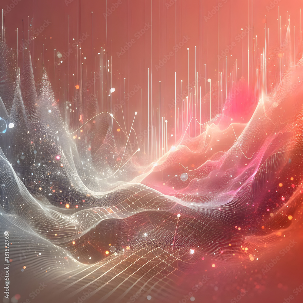 Poster radiant lines ascend through a swirling blend of hues, weaving a digital tapestry of light and inter