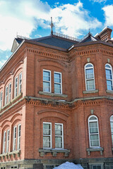 Fototapeta premium The photos were taken in Sapporo, Japan. The atmosphere, scenery, and houses are beautiful and unique.