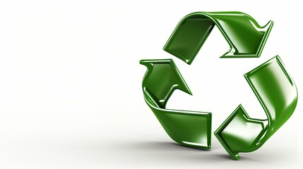 Fototapeta premium A creative green logo with an abstract recycling symbol that stands for modern eco-design sustainable development renewable energy and green technology.