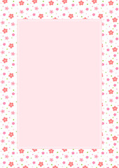 Cute flowers pattern design frame template background.