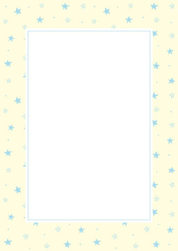 Hand drawn stars pattern design frame template background.
