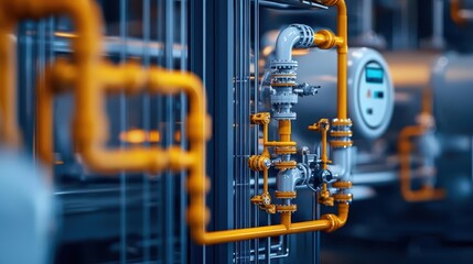 Fototapeta premium Carbon capture facility with automated systems managing CO2 extraction and storage, showcasing modern environmental solutions