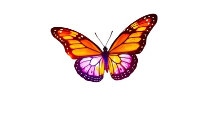 Obraz premium Colorful Butterfly Illustration Isolated on White Background for Creative Designs
