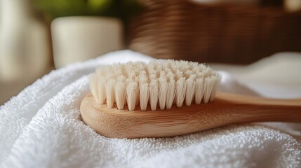 Wooden Body Brush Used for Effective Dry Brushing Treatment on Skin