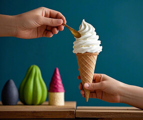 Ice cream, with unique packaging for children