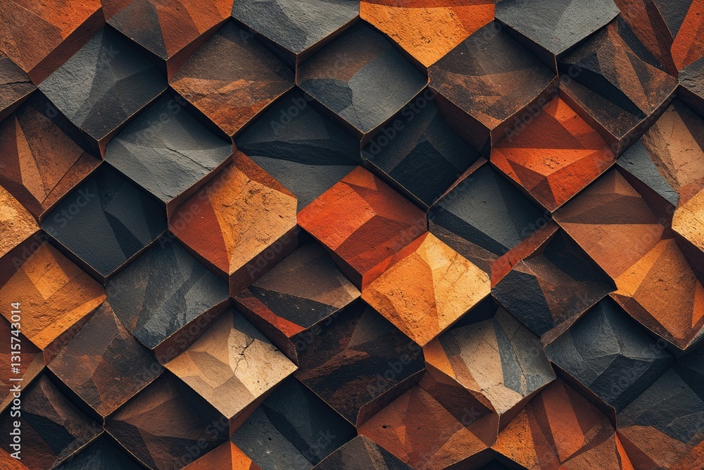 Poster rustic polygonal earth tone background texture and pattern design