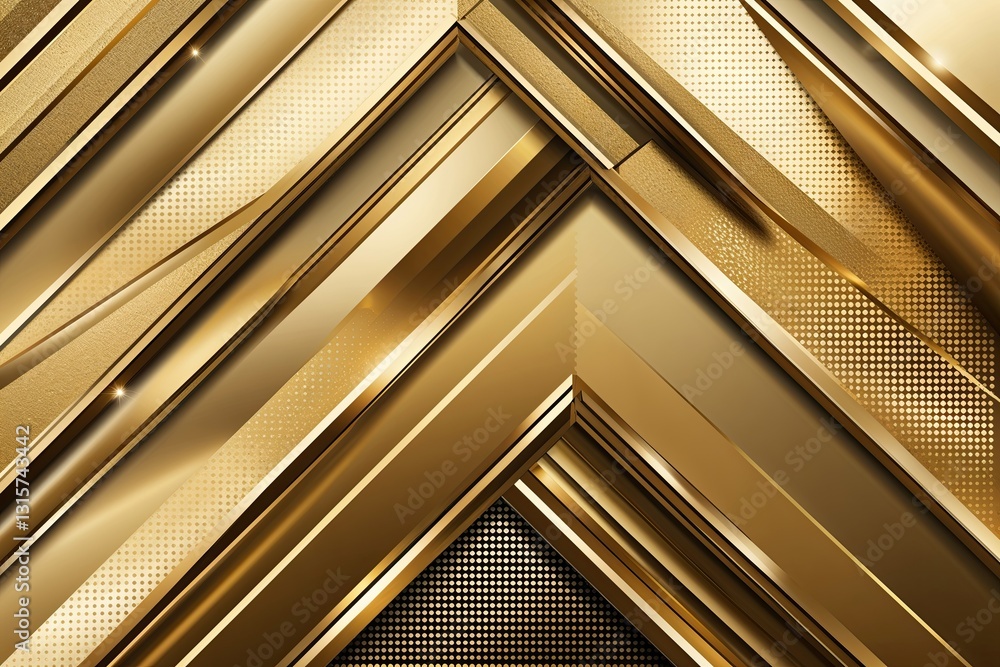 Poster elegant gold pattern with diagonal stripes and dot halftone texture for a luxurious background